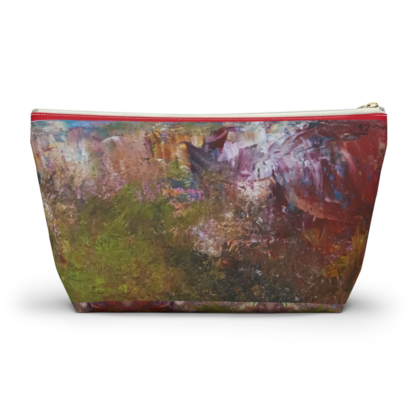 Artistic T-bottom Accessory Pouch - Vibrant Abstract Design