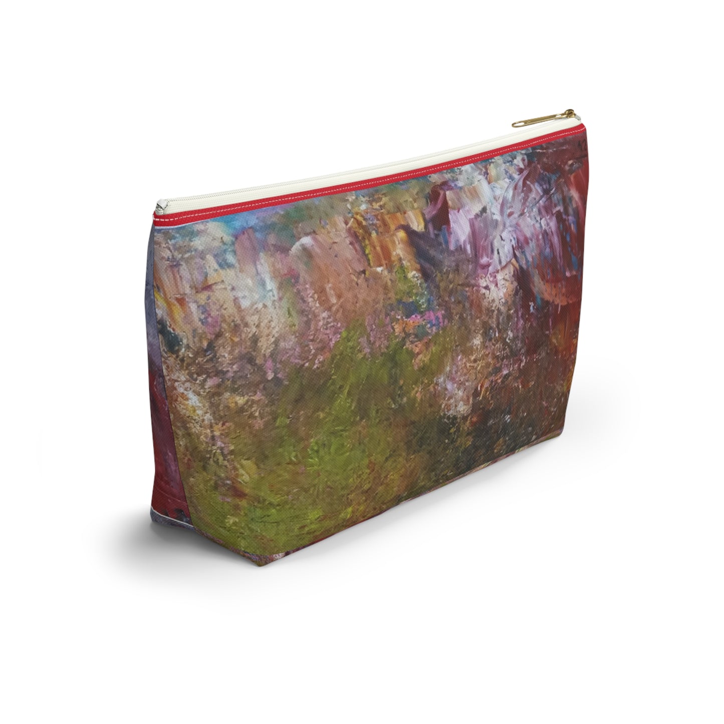 Artistic T-bottom Accessory Pouch - Vibrant Abstract Design