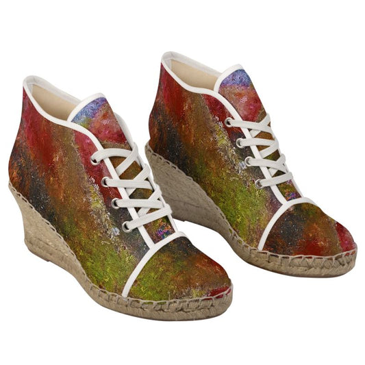 Mountains Painting wedge Espadrilles