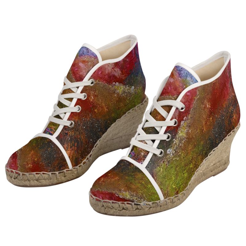 Mountains Painting wedge Espadrilles