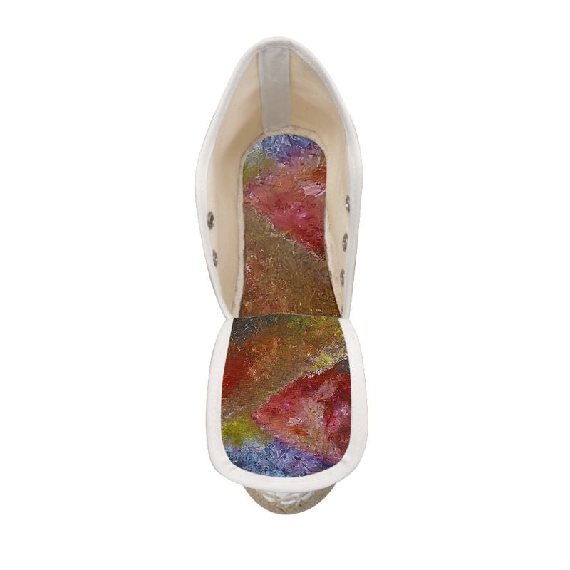 Mountains Painting wedge Espadrilles